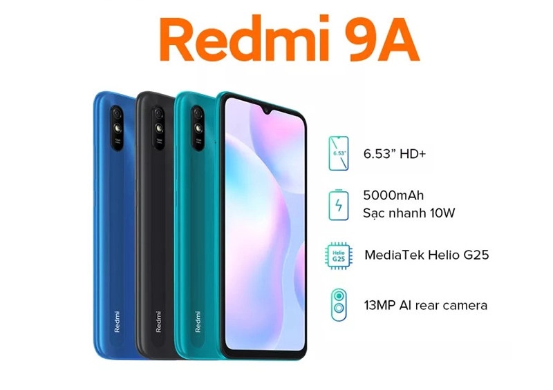 Điện thoại giá rẻ dưới 2 triệu - Xiaomi Redmi 9A