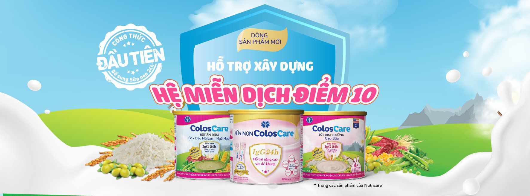 Bột ăn dặm Coloscare tăng cường hệ miễn dịch cho bé