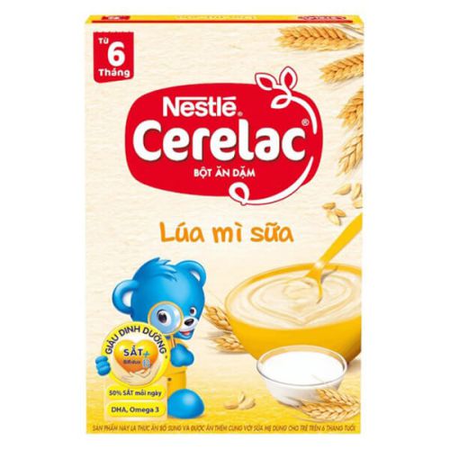 Bột ăn dặm Nestle Cerelac lúa mì và sữa